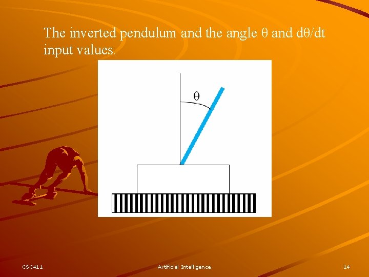 The inverted pendulum and the angle θ and dθ/dt input values. CSC 411 Artificial