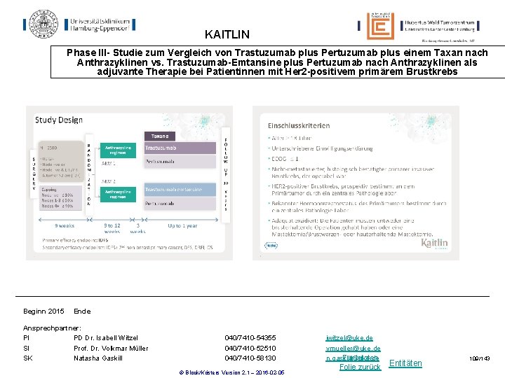 KAITLIN Phase III- Studie zum Vergleich von Trastuzumab plus Pertuzumab plus einem Taxan nach KAITLIN Phase III- Studie zum Vergleich von Trastuzumab plus Pertuzumab plus einem Taxan nach