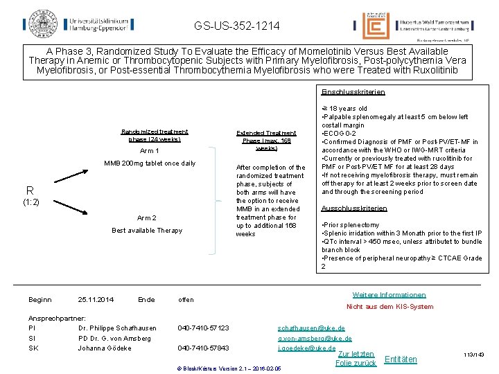 GS-US-352 -1214 A Phase 3, Randomized Study To Evaluate the Efficacy of Momelotinib Versus GS-US-352 -1214 A Phase 3, Randomized Study To Evaluate the Efficacy of Momelotinib Versus