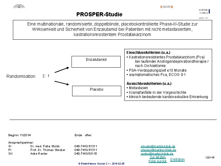 PROSPER-Studie Eine multinationale, randomisierte, doppelblinde, placebokontrollierte Phase-III-Studie zur Wirksamkeit und Sicherheit von Enzalutamid bei PROSPER-Studie Eine multinationale, randomisierte, doppelblinde, placebokontrollierte Phase-III-Studie zur Wirksamkeit und Sicherheit von Enzalutamid bei