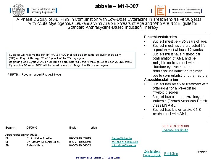 abbvie – M 14 -387 A Phase 2 Study of ABT-199 in Combination with abbvie – M 14 -387 A Phase 2 Study of ABT-199 in Combination with