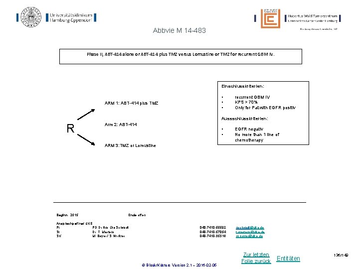 Abbvie M 14 -483 Phase II, ABT-414 alone or ABT-414 plus TMZ versus Lomustine Abbvie M 14 -483 Phase II, ABT-414 alone or ABT-414 plus TMZ versus Lomustine