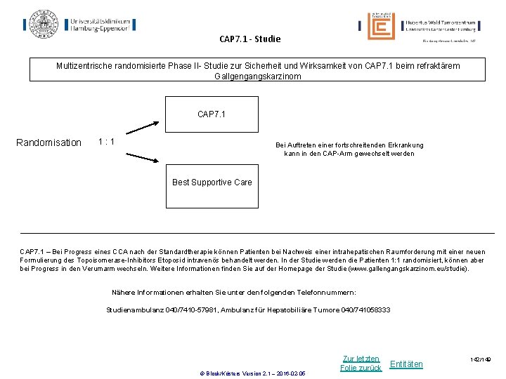CAP 7. 1 - Studie Multizentrische randomisierte Phase II- Studie zur Sicherheit und Wirksamkeit CAP 7. 1 - Studie Multizentrische randomisierte Phase II- Studie zur Sicherheit und Wirksamkeit