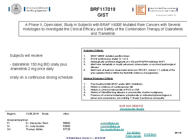 BRF 117019 GIST A Phase II, Open-label, Study in Subjects with BRAF V 600 BRF 117019 GIST A Phase II, Open-label, Study in Subjects with BRAF V 600