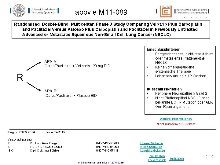 abbvie M 11 -089 Randomized, Double-Blind, Multicenter, Phase 3 Study Comparing Velparib Plus Carboplatin abbvie M 11 -089 Randomized, Double-Blind, Multicenter, Phase 3 Study Comparing Velparib Plus Carboplatin