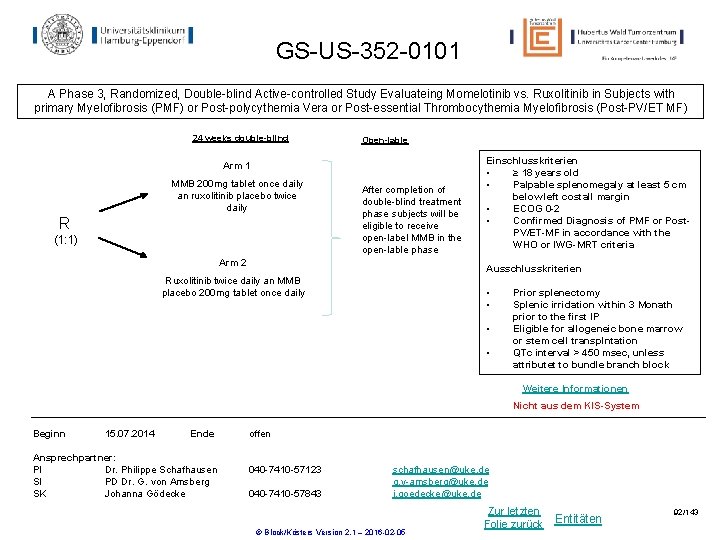 GS-US-352 -0101 A Phase 3, Randomized, Double-blind Active-controlled Study Evaluateing Momelotinib vs. Ruxolitinib in GS-US-352 -0101 A Phase 3, Randomized, Double-blind Active-controlled Study Evaluateing Momelotinib vs. Ruxolitinib in