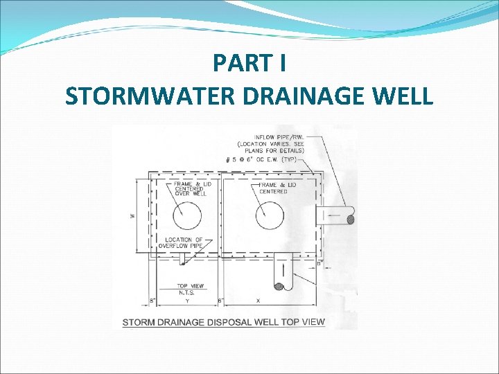 PART I STORMWATER DRAINAGE WELL 
