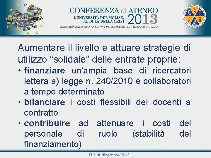Aumentare il livello e attuare strategie di utilizzo “solidale” delle entrate proprie: Titolo relazione