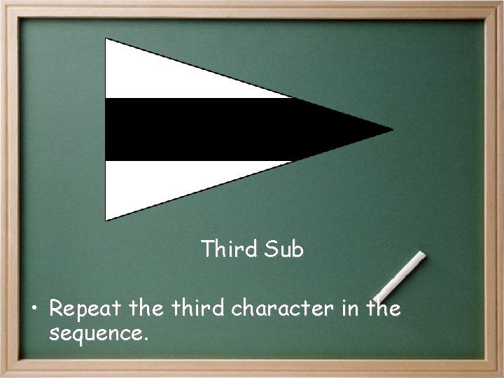 Third Sub • Repeat the third character in the sequence. Third Sub • Repeat the third character in the sequence.