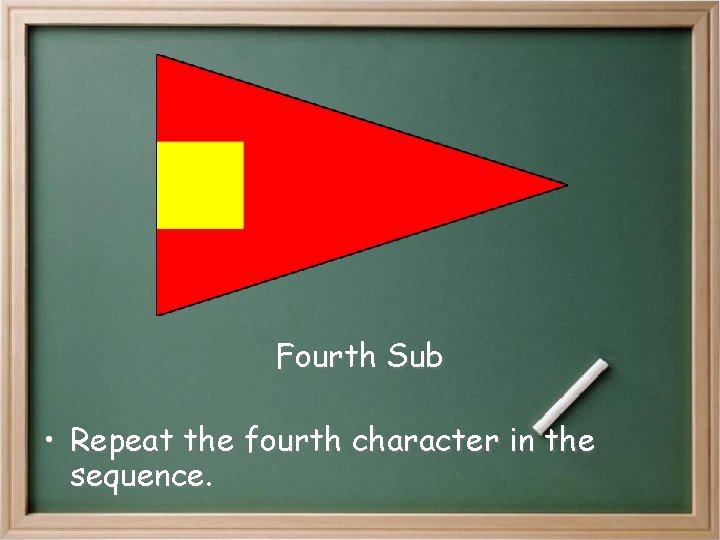 Fourth Sub • Repeat the fourth character in the sequence. Fourth Sub • Repeat the fourth character in the sequence.