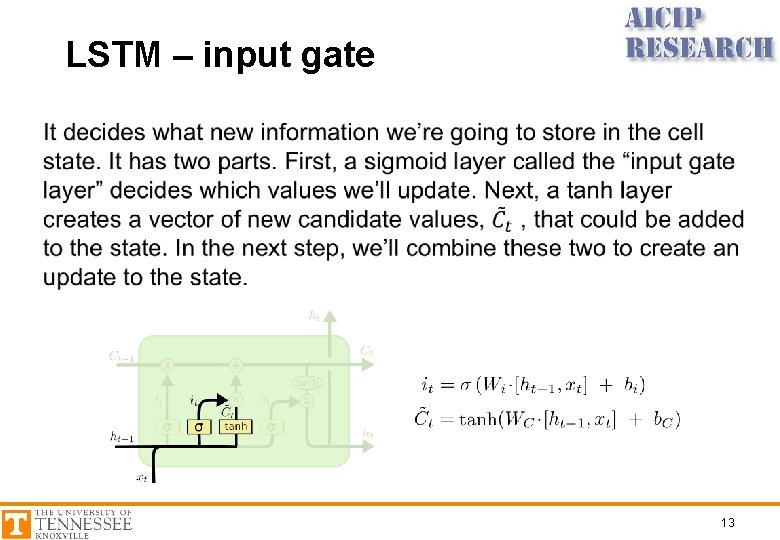 LSTM – input gate 13 