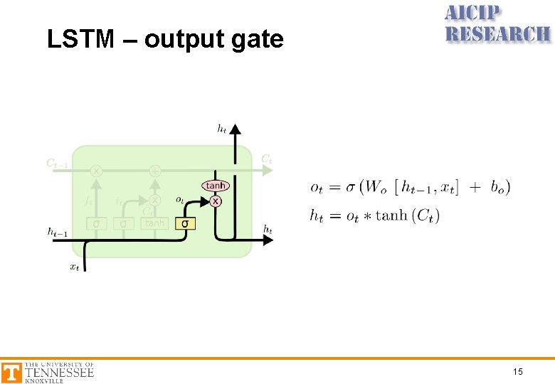 LSTM – output gate 15 