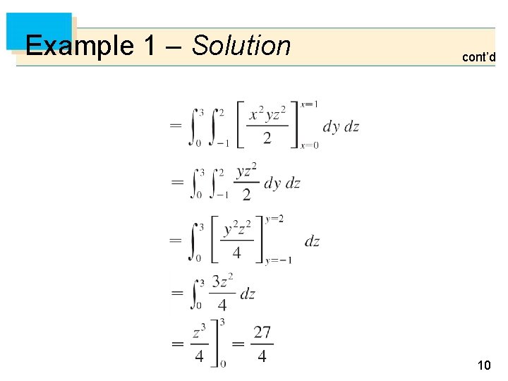 Example 1 – Solution cont’d 10 