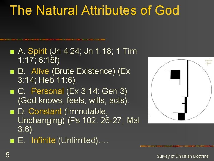 The Natural Attributes of God n n n 5 A. Spirit (Jn 4: 24;