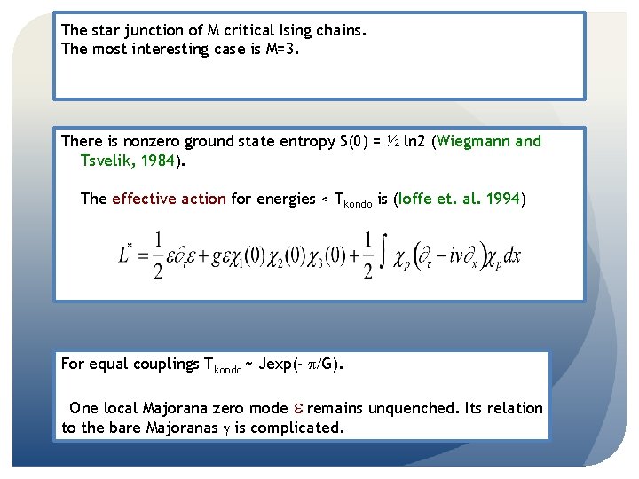 The star junction of M critical Ising chains. The most interesting case is M=3.