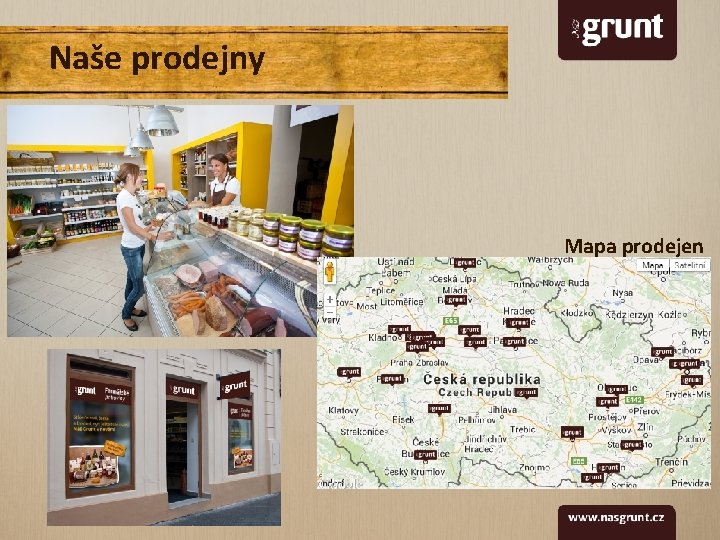 Naše prodejny Mapa prodejen 