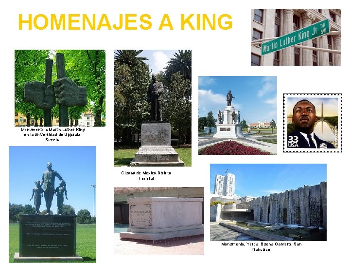 HOMENAJES A KING Monumento a Martin Luther King en la universidad de Uppsala, Suecia.