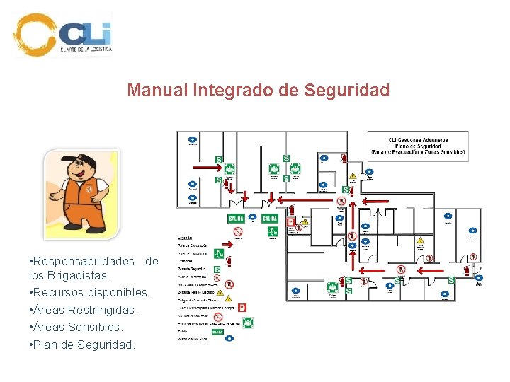 Manual Integrado de Seguridad • Responsabilidades de los Brigadistas. • Recursos disponibles. • Áreas