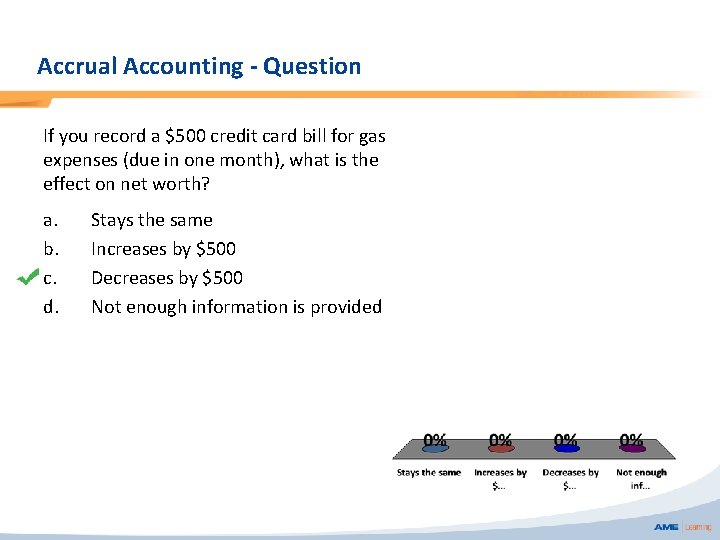 Accrual Accounting - Question If you record a $500 credit card bill for gas