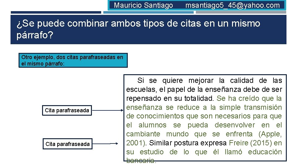 Mauricio Santiago msantiago 5_45@yahoo. com ¿Se puede combinar ambos tipos de citas en un