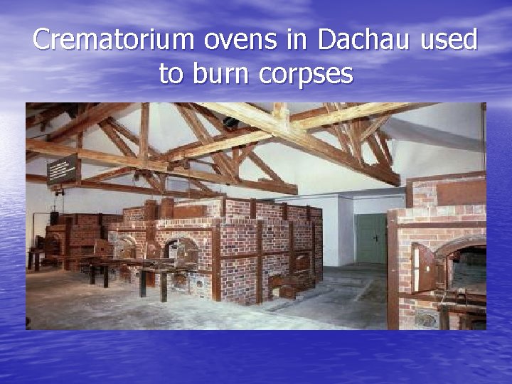 Crematorium ovens in Dachau used to burn corpses 