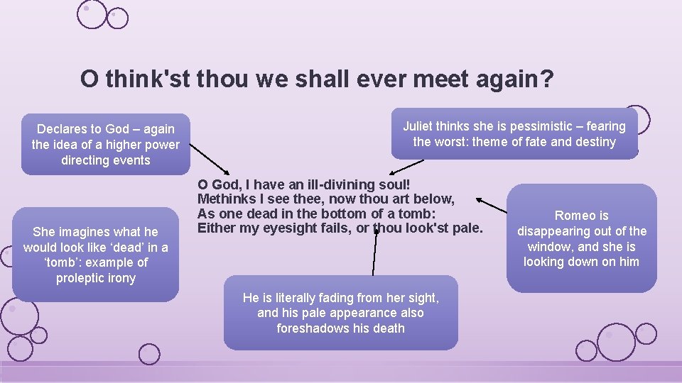 O think'st thou we shall ever meet again? Declares to God – again the