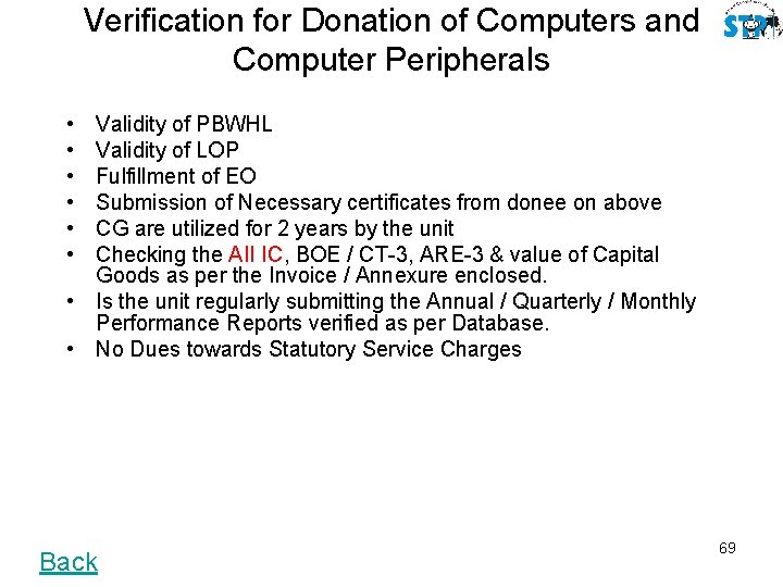 Verification for Donation of Computers and Computer Peripherals • • • Validity of PBWHL