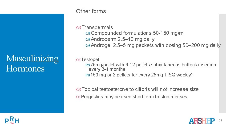 Other forms Transdermals Compounded formulations 50 -150 mg/ml Androderm 2. 5– 10 mg daily