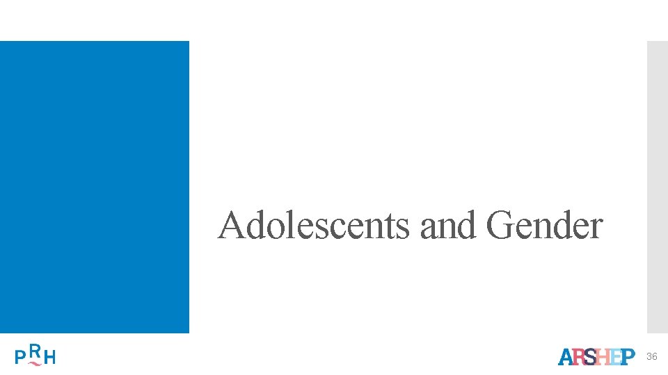 Adolescents and Gender 36 