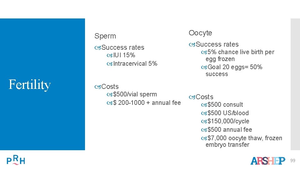 Sperm Oocyte Success rates IUI 15% Intracervical 5% Fertility 5% chance live birth per