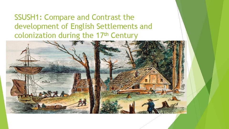 SSUSH 1: Compare and Contrast the development of English Settlements and colonization during the