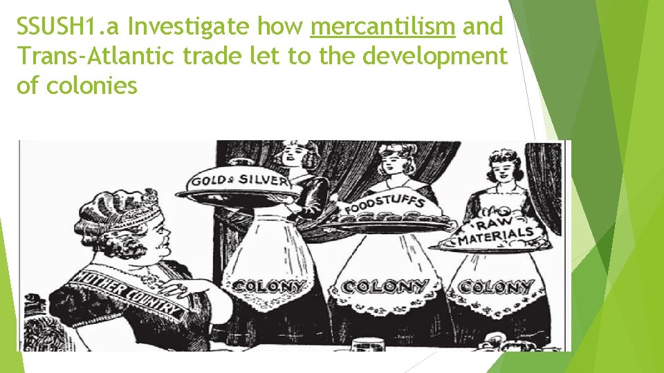 SSUSH 1. a Investigate how mercantilism and Trans-Atlantic trade let to the development of