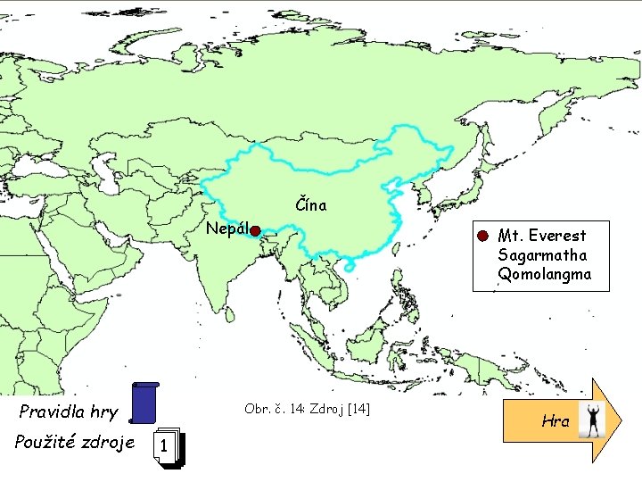 Čína Nepál Pravidla hry Použité zdroje Obr. č. 14: Zdroj [14] 1 Mt. Everest