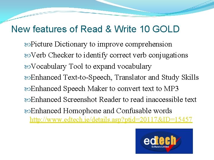 New features of Read & Write 10 GOLD Picture Dictionary to improve comprehension Verb