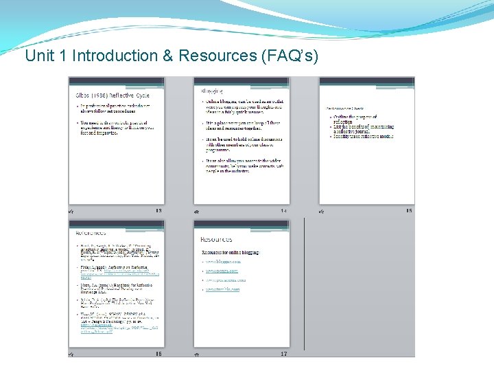 Unit 1 Introduction & Resources (FAQ’s) 