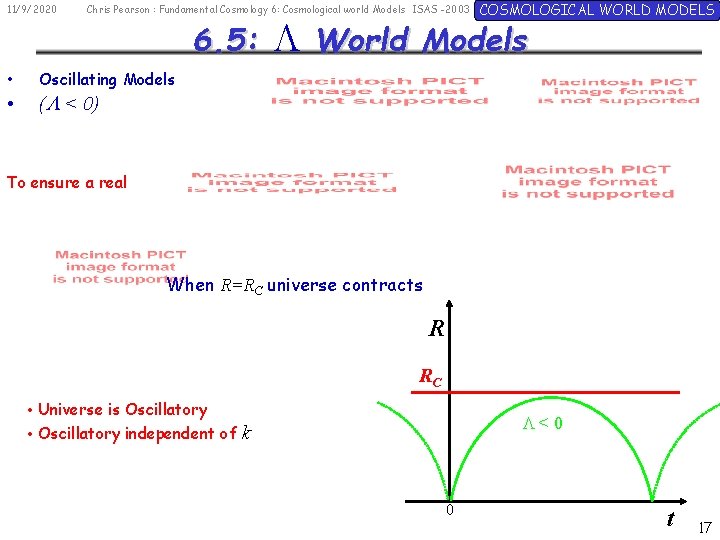 11/9/2020 Chris Pearson : Fundamental Cosmology 6: Cosmological world Models ISAS -2003 6. 5: