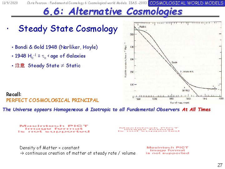 11/9/2020 • Chris Pearson : Fundamental Cosmology 6: Cosmological world Models ISAS -2003 COSMOLOGICAL