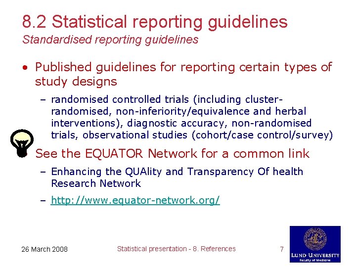 Statistical presentation in international scientific publications 8 ...