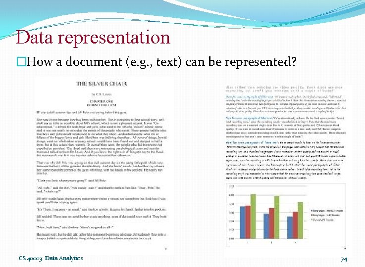 Data representation �How a document (e. g. , text) can be represented? CS 40003: