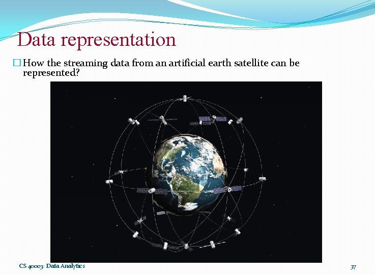 Data representation � How the streaming data from an artificial earth satellite can be