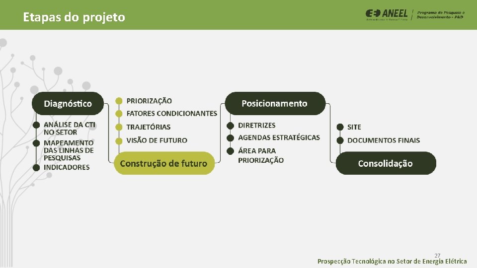 Etapas do projeto 27 Prospecção Tecnológica no Setor de Energia Elétrica Etapas do projeto 27 Prospecção Tecnológica no Setor de Energia Elétrica