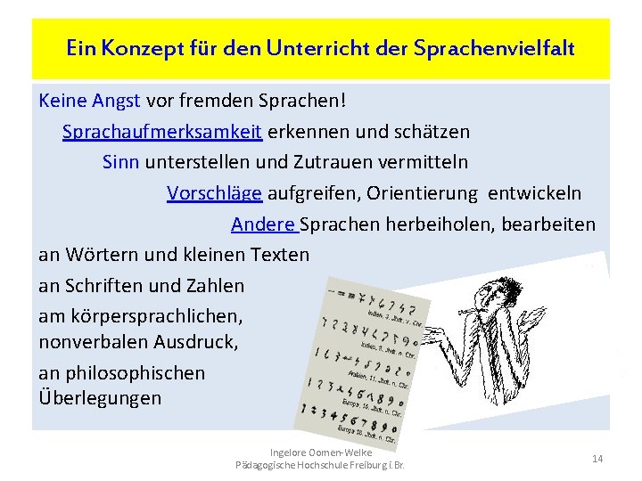 Ein Konzept für den Unterricht der Sprachenvielfalt Keine Angst vor fremden Sprachen! Sprachaufmerksamkeit erkennen