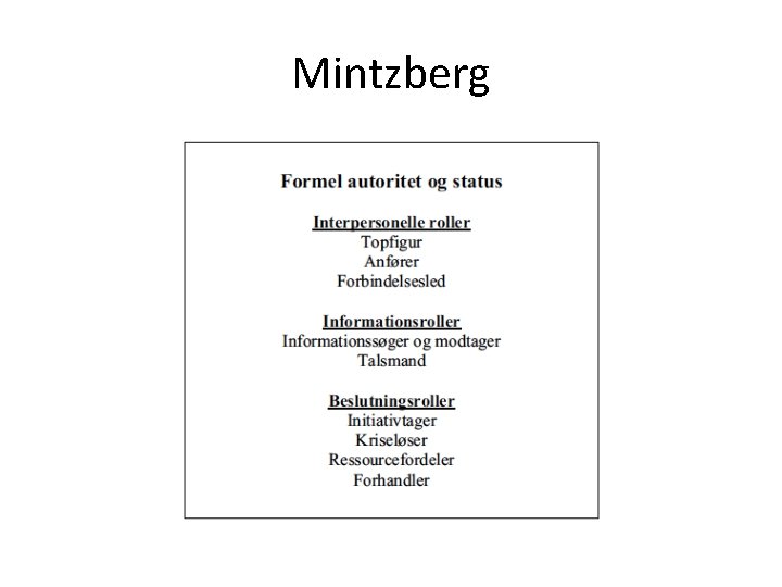 Mintzberg Mintzberg