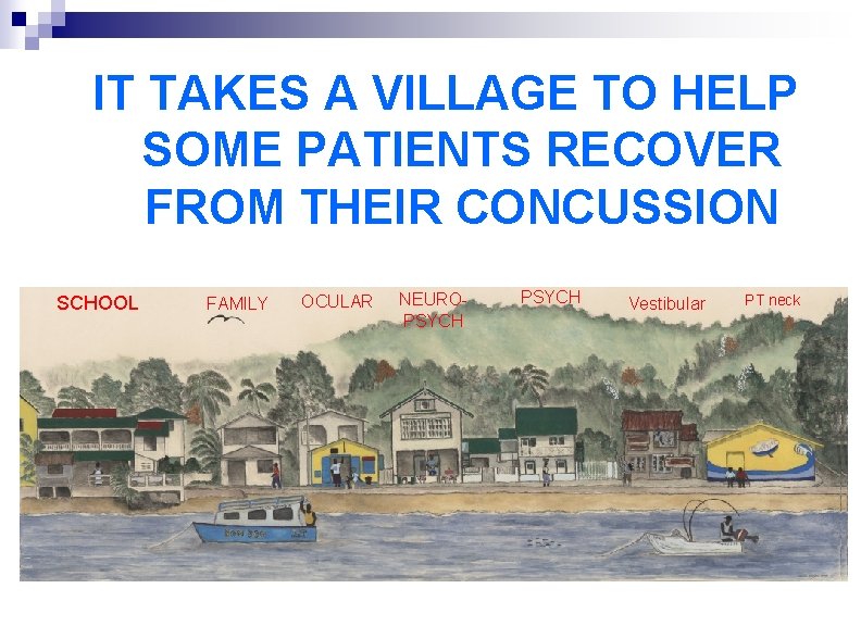 IT TAKES A VILLAGE TO HELP SOME PATIENTS RECOVER FROM THEIR CONCUSSION SCHOOL FAMILY
