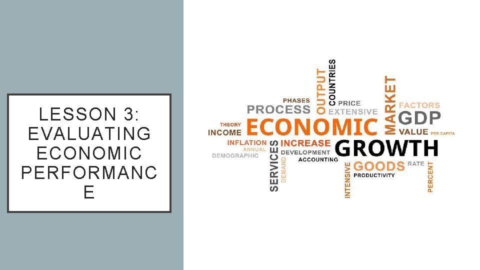 LESSON 3: EVALUATING ECONOMIC PERFORMANC E 