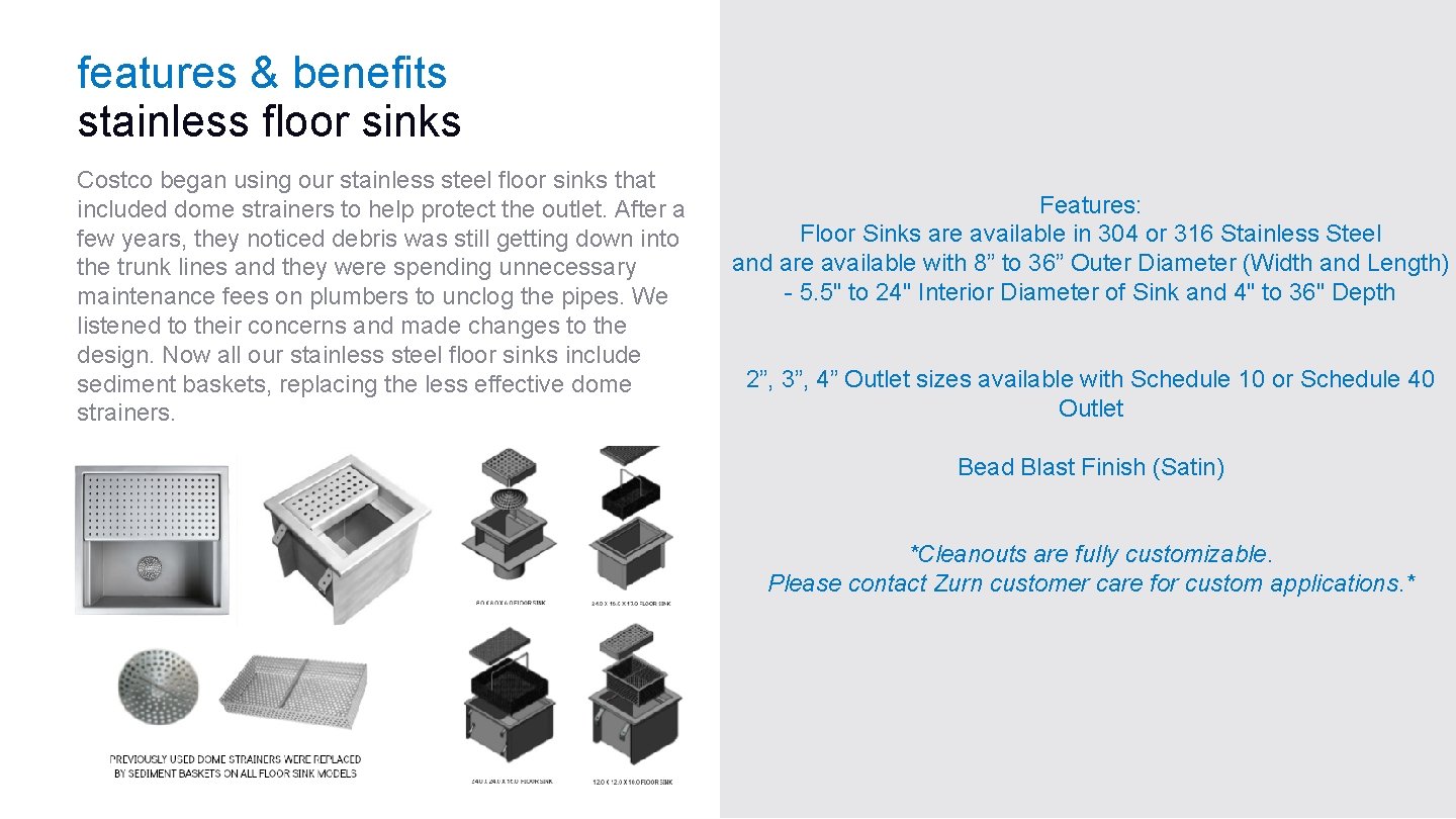 features & benefits stainless floor sinks Costco began using our stainless steel floor sinks