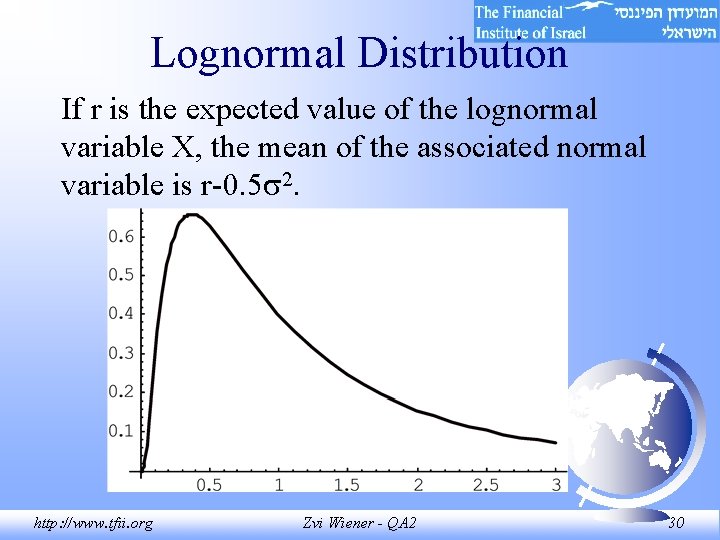 Lognormal Distribution If r is the expected value of the lognormal variable X, the