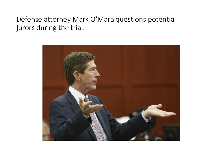 Defense attorney Mark O'Mara questions potential jurors during the trial. 