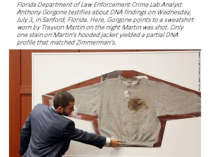 Florida Department of Law Enforcement Crime Lab Analyst Anthony Gorgone testifies about DNA findings