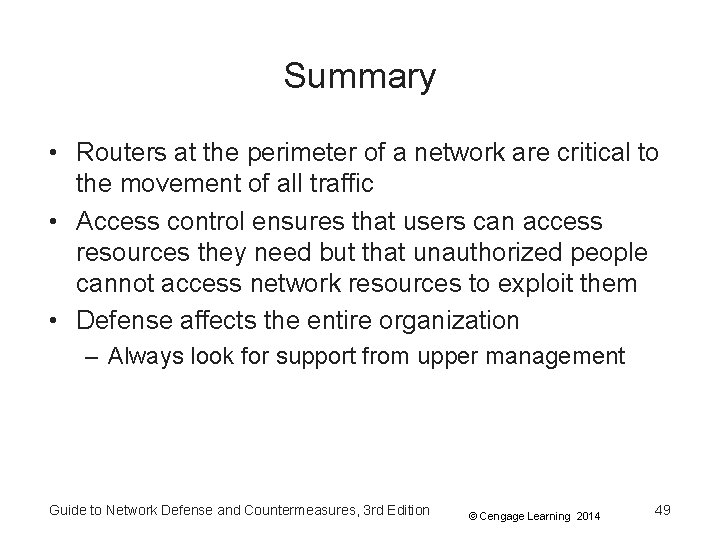 Summary • Routers at the perimeter of a network are critical to the movement Summary • Routers at the perimeter of a network are critical to the movement
